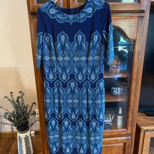 WHBM Blue Paisley Dress